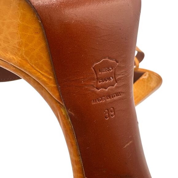 Lanvin Paris Leather Platform Ankle Strap Heels Size 39 / 7 - Picture 10 of 12